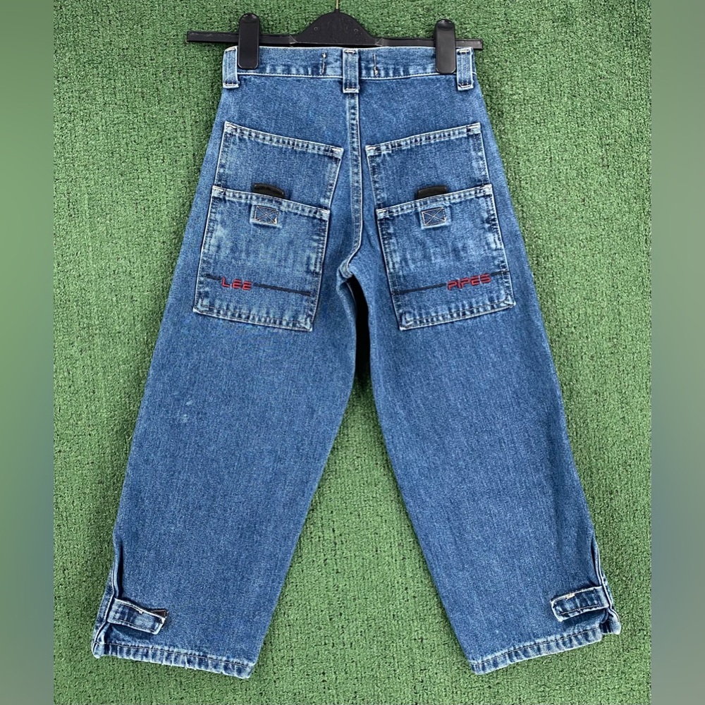 VTG 90’s Lee Pipes 6 Pocket Design Baggy Skater Denim Jeans Boys Size 7